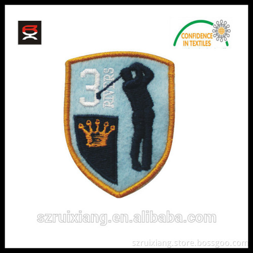 Flocking felt embroidery badge embroidery patch for clothing